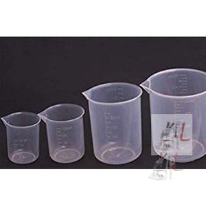 Measuring Cup Labs Plastic Graduated Beakers 50ml 150ml 250ml 500ml (Transparent, Set of 4) - Laboratorydeal