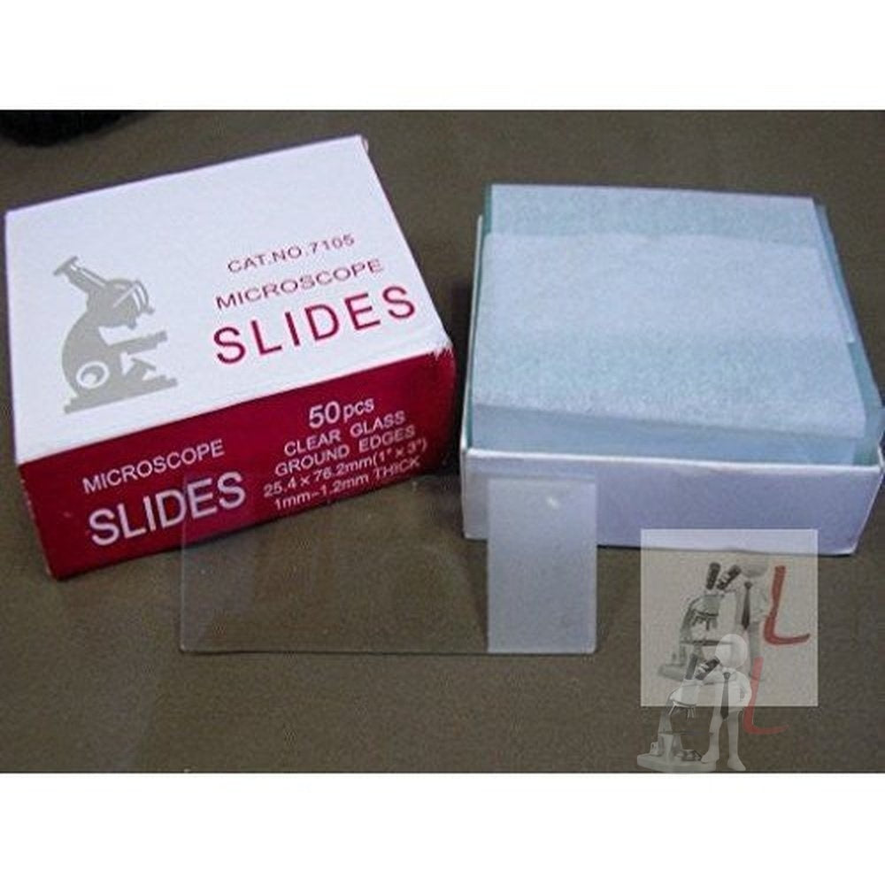 Microscope Glass Slides (Pack of 50 slides) 75 X 25 X 1.4 mm - Laboratorydeal