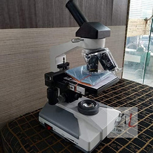 Monocular microscope A plus MICROSCOPEOBSERVING HEAD 360 DEGREE ROTATE ABLE AND 45 DEGREE INCLINED HEAD WITH ALL ANTI REFLECTION COATED PRISMSEYE PIECES :10 X WILD FIELD EYE PIECE . OBJECTIVES : LARGE DIN SIXE SEMI PLAN OBJECTIVES SET OF 5 X , 10 X , 40 X - Laboratorydeal