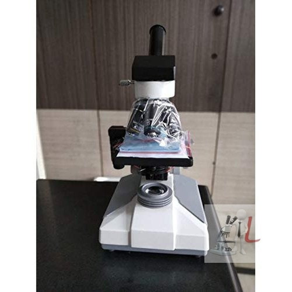Monocular microscope A plus MICROSCOPEOBSERVING HEAD 360 DEGREE ROTATE ABLE AND 45 DEGREE INCLINED HEAD WITH ALL ANTI REFLECTION COATED PRISMSEYE PIECES :10 X WILD FIELD EYE PIECE . OBJECTIVES : LARGE DIN SIXE SEMI PLAN OBJECTIVES SET OF 5 X , 10 X , 40 X - Laboratorydeal