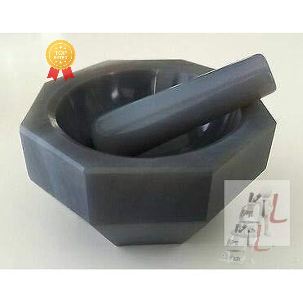 Mortar and Pestle Agate 4" 100mm - Laboratorydeal