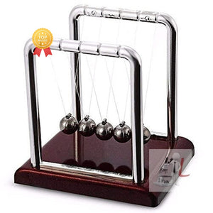 Newton's Cradle (Collision Balls/Pendulum Balls), with Steel Balls, Perfect for Study & Gifts, with Polished Wooden Base - Laboratorydeal