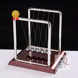 Newton's Cradle (Collision Balls/Pendulum Balls), with Steel Balls, Perfect for Study & Gifts, with Polished Wooden Base - Laboratorydeal