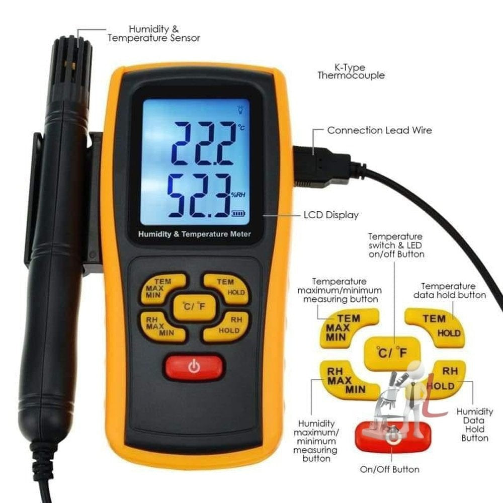 Original HTC HT 306 - 0 Deg C to 100 Percent RH Humidity and Temparature Meter lab tested - Laboratorydeal