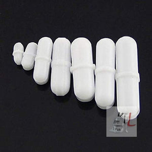 PTFE Magnetic Stirrer Bar Teflon Beed Mixer Stir Bar, White -7 Pieces - Laboratorydeal
