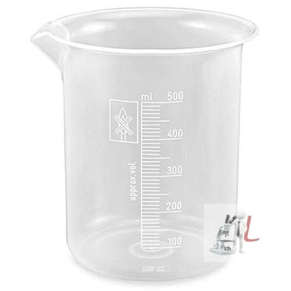 Plastic Beaker Set 50ml, 100ml, 250ml, 500ml - Laboratorydeal