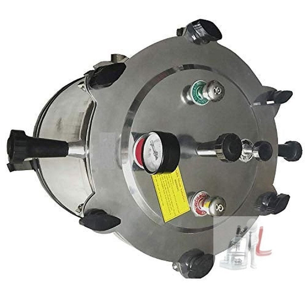 Portable Autoclave Six Wing Nut Aluminium Material-Aluminium Only Size 12x12 Capacity -20Ltr. - Laboratorydeal
