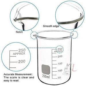 SPYLX Borosilicate 3.3 Glass Beaker 50 ml, 100 ml with Graduation Marks, Set of 2 Beakers - Laboratorydeal