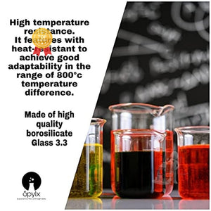 SPYLX Borosilicate Glass Beaker 50ml, 100ml, 250ml, 500ml, 1000ml - Pack of 5 - Laboratorydeal