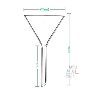 SPYLX Borosilicate Glass Funnel 3 inches 75mm for Laboratory Use Borosilicate Glassware for Bottle Hot Oil or Liquid Chemicals Solutions - Pack of 1 - Laboratorydeal