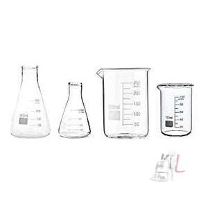 SPYLX Glass Beakers 100ml, 250ml & Conical Flask 100ml, 250ml Borosilicate Glass With Marking - Laboratorydeal