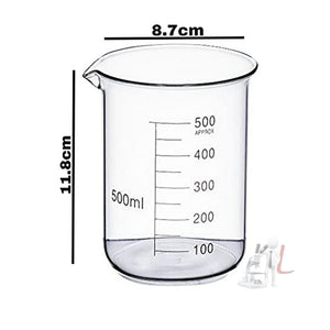 SPYLX High Quality Borosilicate 3.3 Glass Beakers - 250 ml 2 pcs, 500 ml 2 pcs, Pack of 4 - Laboratorydeal