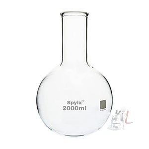 SPYLX Long Neck Round Bottom Boiling Flask - Made of Heavy Borosilicate Glass 2000 ml - Laboratorydeal