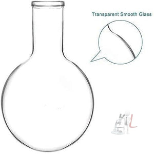 SPYLX Long Neck Round Bottom Boiling Flask - Made of Heavy Borosilicate Glass 2000 ml - Laboratorydeal