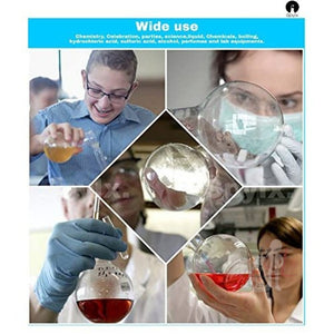 SPYLX Long Neck Round Bottom Boiling Flask - Made of Heavy Borosilicate Glass 2000 ml - Laboratorydeal