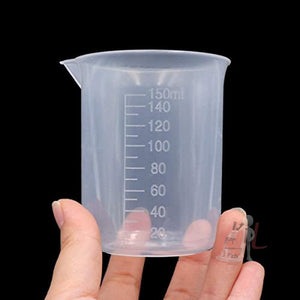 Plastic Beaker Set, 6 Sizes 25ml 50ml 100ml 250ml 500ml 1000ml, 2pcs for Each Size Graduated Clear Measuring Cup Pack of 12 pcs - Laboratorydeal
