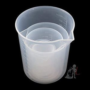 Plastic Beaker Set, 6 Sizes 25ml 50ml 100ml 250ml 500ml 1000ml, 2pcs for Each Size Graduated Clear Measuring Cup Pack of 12 pcs - Laboratorydeal
