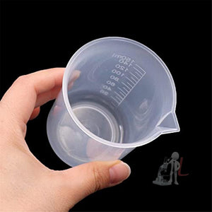 Plastic Beaker Set, 6 Sizes 25ml 50ml 100ml 250ml 500ml 1000ml, 2pcs for Each Size Graduated Clear Measuring Cup Pack of 12 pcs - Laboratorydeal