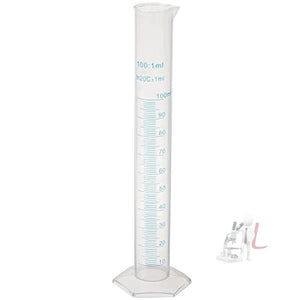 SPYLX Plastic Measuring Cylinder Transparent Graduated Cylinder's for Laboratory Test (100 ML, 2) - Laboratorydeal
