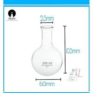 SPYLX Round Bottom Flask Borosilicate Glass 100 ml - Laboratorydeal
