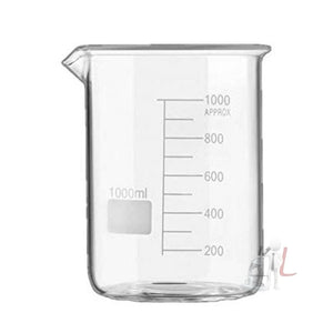 SPYLX High Quality Borosilicate 3.3 Glass Beakers with Graduation Marks - 1000 ml, Pack of 1 - Laboratorydeal