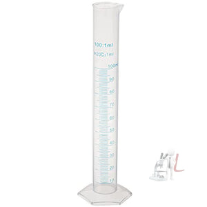 SPYLX Plastic Measuring Cylinder Transparent Graduated Cylinder's for Laboratory Test (100 ML, 2) - Laboratorydeal