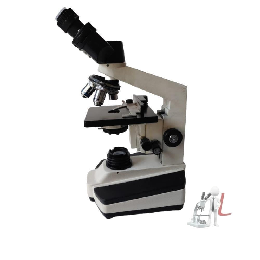 SSU 725-2 Brass & Diecast Aluminum White & Black Laboratory Medical Research Microscope - Laboratorydeal