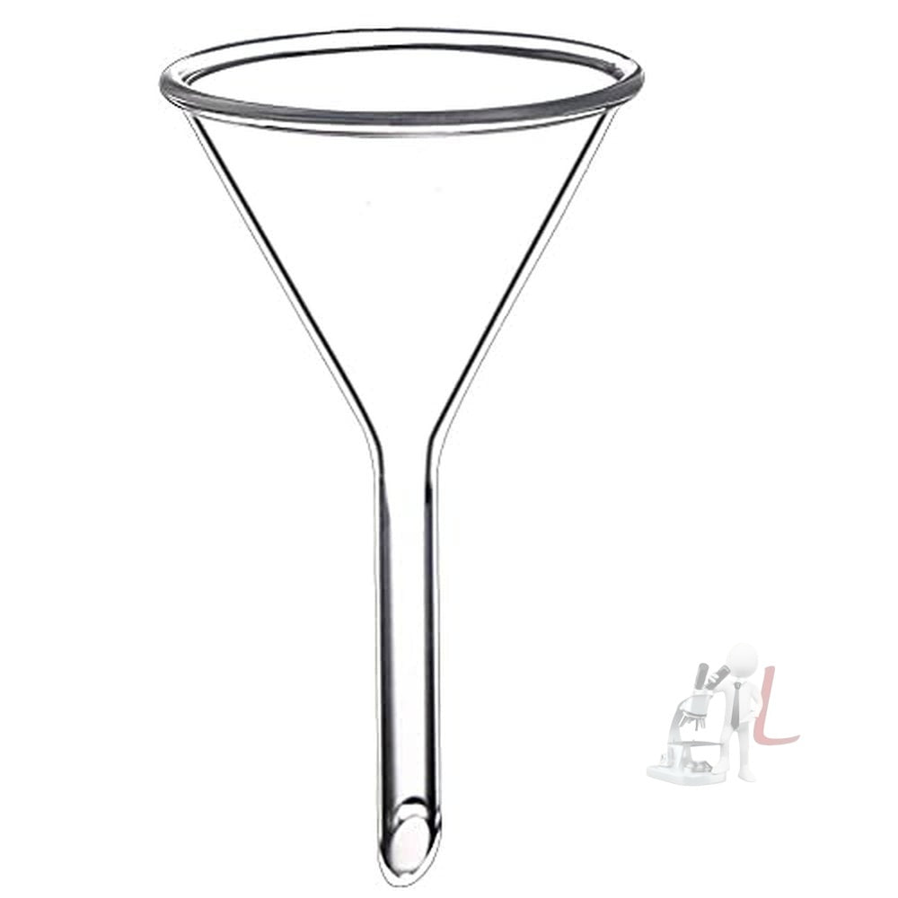 Scifa Borosilicate Glass Funnel 3 inches 75mm for Laboratory Use Borosilicate Glassware for Bottle Hot Oil or Liquid Chemicals Solutions - Pack of 1 - Laboratorydeal