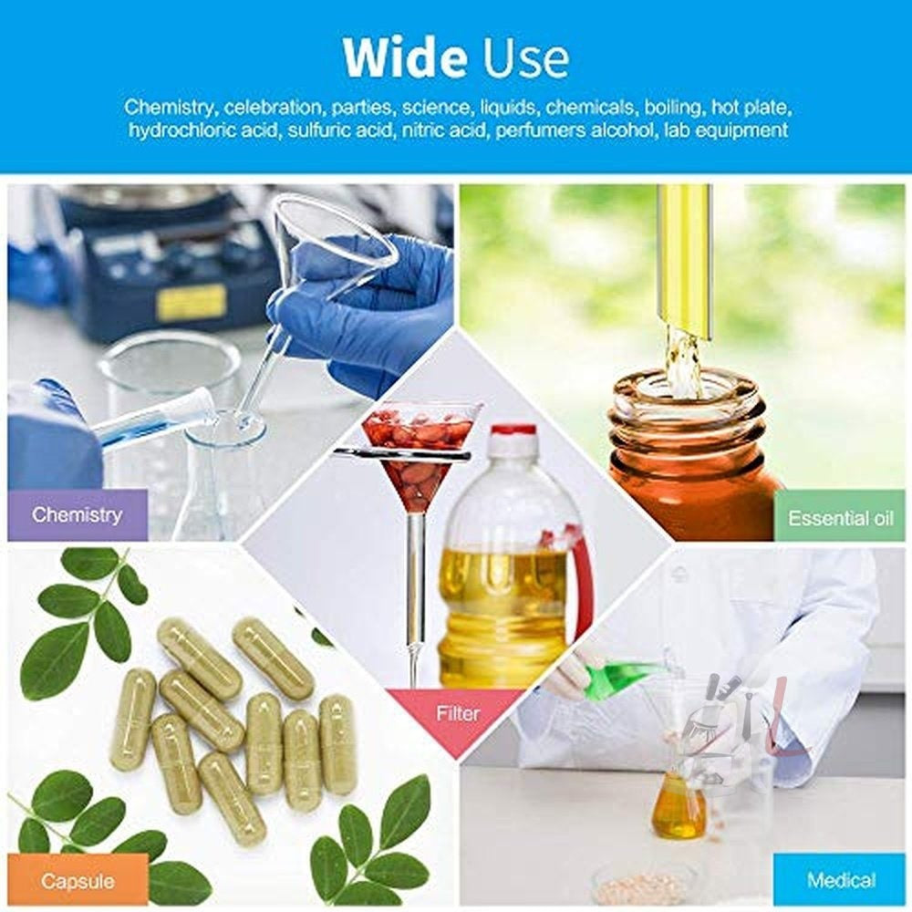 Scifa Borosilicate Glass Funnel 3 inches 75mm for Laboratory Use Borosilicate Glassware for Bottle Hot Oil or Liquid Chemicals Solutions - Pack of 1 - Laboratorydeal