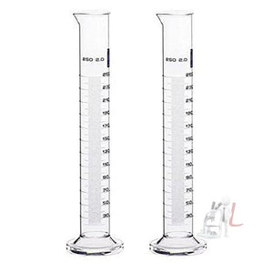 Scifa Borosilicate Glass Measuring Cylinder - (2, 250ml) - Laboratorydeal