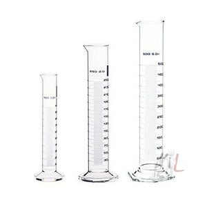 Scifa Borosilicate Glass Measuring Cylinder Pack of 3-100ml, 250ml, 500ml - Laboratorydeal