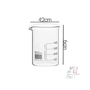 Scifa High Quality Borosilicate 3.3 Glass Beakers - 50 ml 6 pcs with Graduation Marks, Pack of 6 - Laboratorydeal