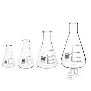 Scifa High Quality Borosilicate 3.3 Glass Conical - 50 ml, 100 ml, 250 ml, 500 ml, Pack of 4 - Laboratorydeal
