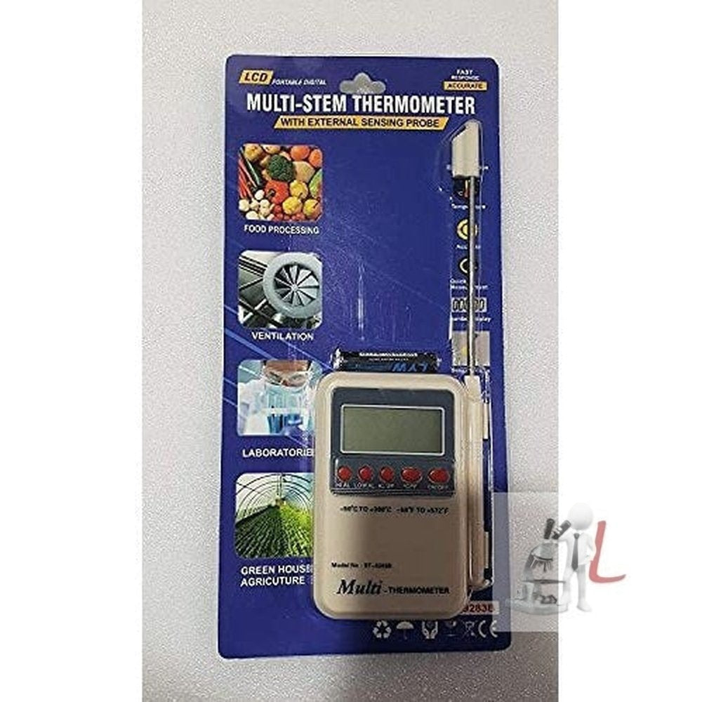 Scifa Multi stem thermometer with external sensing probe lcd portable digital accurate-
