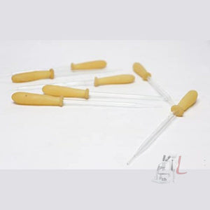Glass Dropper for Laboratory Use Large with Powerful Rubber Sucker- 10 cm (4 Inch) - Pack of 2 - Laboratorydeal