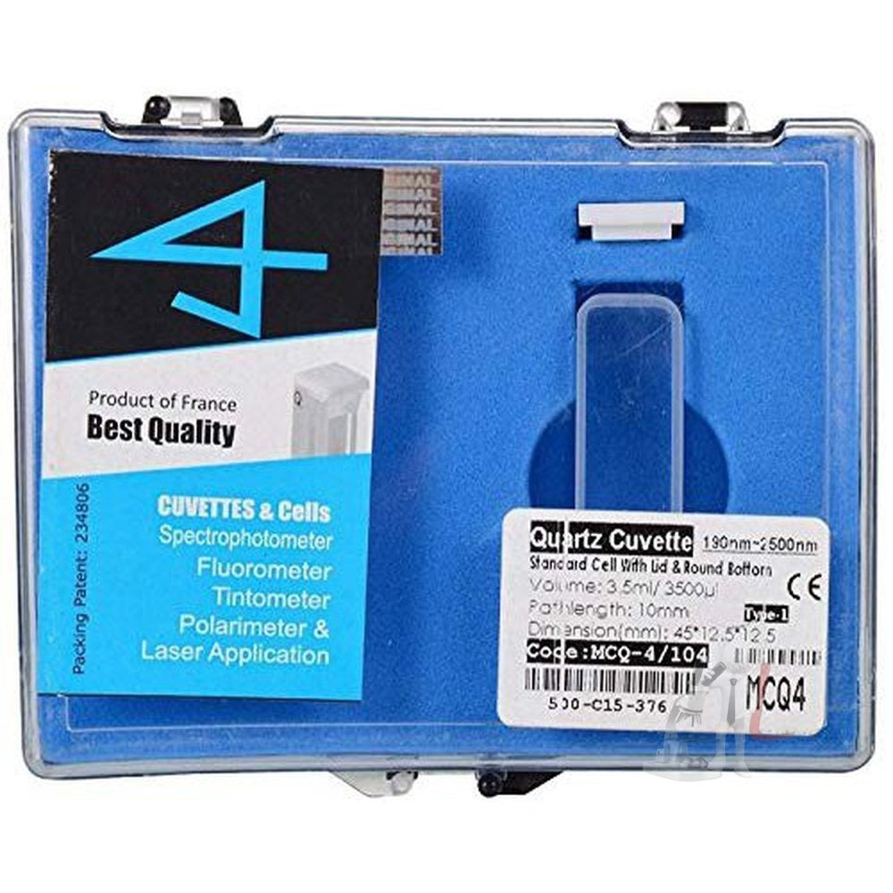Quartz Cuvette For Spectrophotometer, Pathlength 10mm, Volume 3.5Ml-
