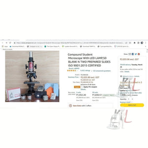 Student Compound Microscope (50 Slides LED LIGHT ) - Laboratorydeal