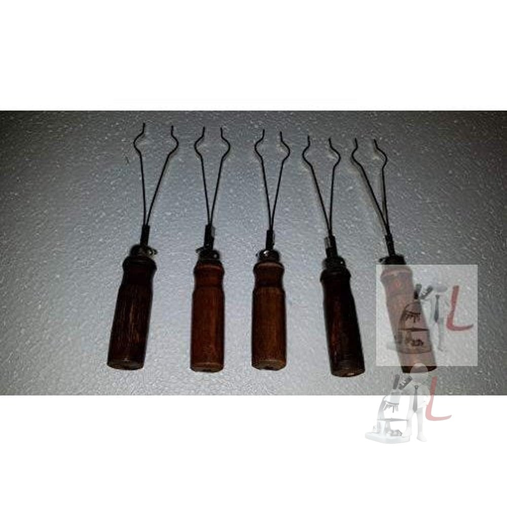 Test Tube Holder with wooden handle for holding test tubes in labs and industries (pack of 5) - Laboratorydeal