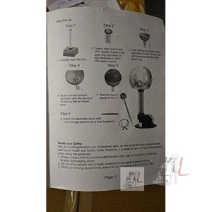 Vandegraff Generator motor driven acrylic tube with 200mm (8") Dome polished aluminum removable sphere - Laboratorydeal