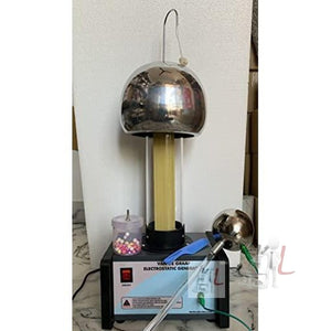 Vandegraff Generator motor driven acrylic tube with 200mm (8") Dome polished aluminum removable sphere - Laboratorydeal