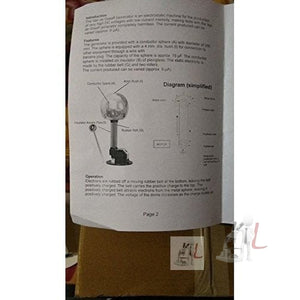 Vandegraff Generator motor driven acrylic tube with 200mm (8") Dome polished aluminum removable sphere - Laboratorydeal