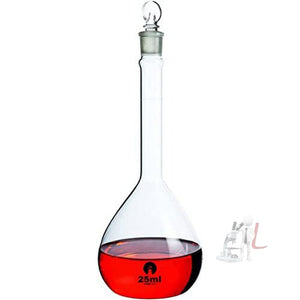 Volumetric Flask Use Class B with Stopper Heavy Wall Borosilicate Glass Volumetric Flask (25 ML) - Laboratorydeal