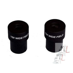 WKM 15X WF WIDEFIELD Microscope Eyepiece Pair, 23MM Dia, FITS Almost All Microscopes, Anti-Fungal Anti-Reflection Coated - Laboratorydeal
