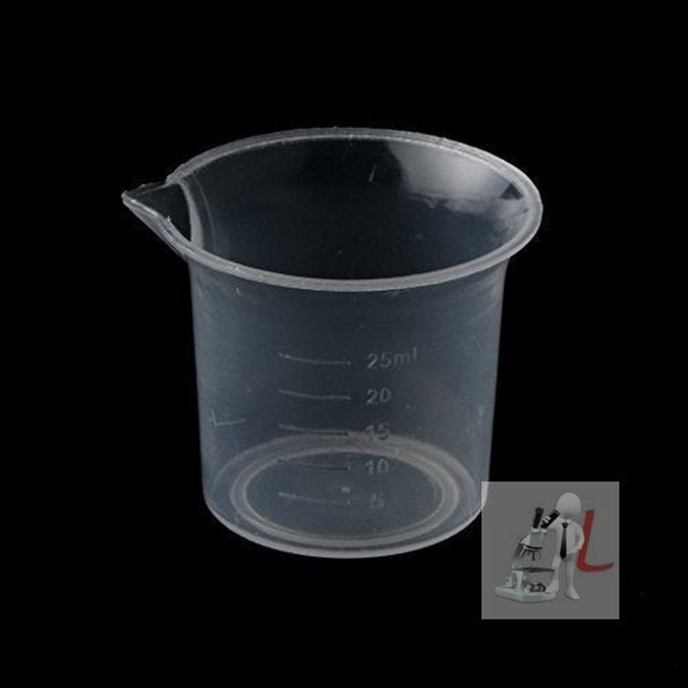Beaker 25ml Pack of 12 Polypropylene - Laboratorydeal