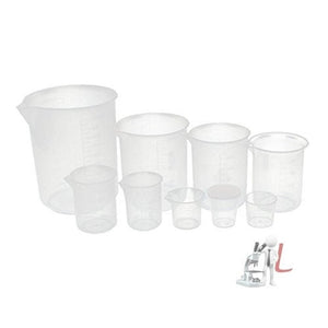Plastic Measurement Cup Set (1000ml, 500ml, 300ml, 200ml,100ml, 50ml, 30ml, 25ml, 20ml) - Laboratorydeal
