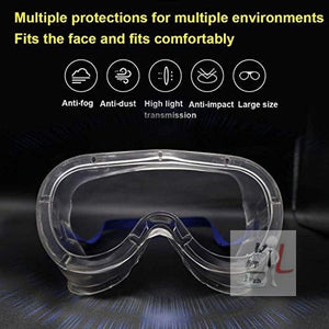 WKM Safety Goggle Polycarbonate, Light Weight, Chemical Resistant, Anti-Fogging Goggles, With Universal Fitting - Pack of 10 - Laboratorydeal