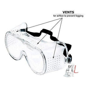 WKM Safety Goggle Polycarbonate, Light Weight, Chemical Resistant, Anti-Fogging Goggles, With Universal Fitting - Pack of 10 - Laboratorydeal