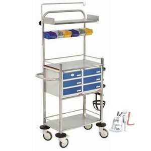 ajantaexports Metal Crash Cart Trolley , 940 L X 500w X1535h mm - Laboratorydeal