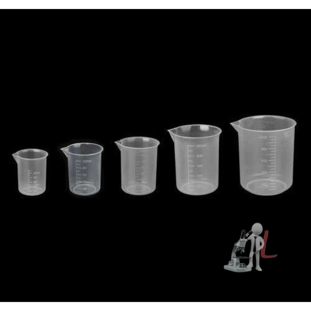 50ml 100ml (250ml-2) 500ml Plastic Science Beaker Set Measuring Cup - Laboratorydeal