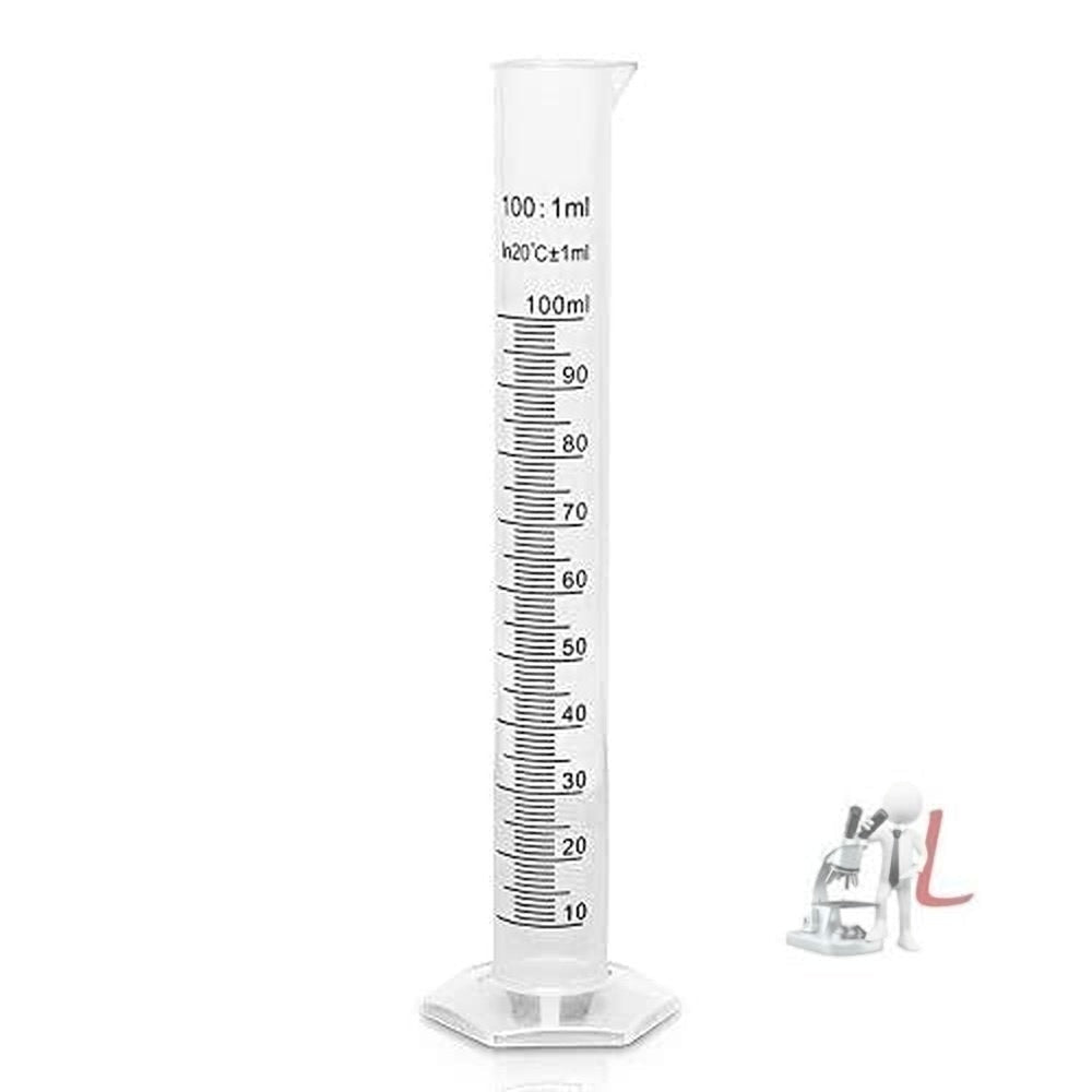 plastic graduated cylinder flask set,  (10ml + 25 ml + 50 ml + 100 ml + 250 ml .one each) - Laboratorydeal